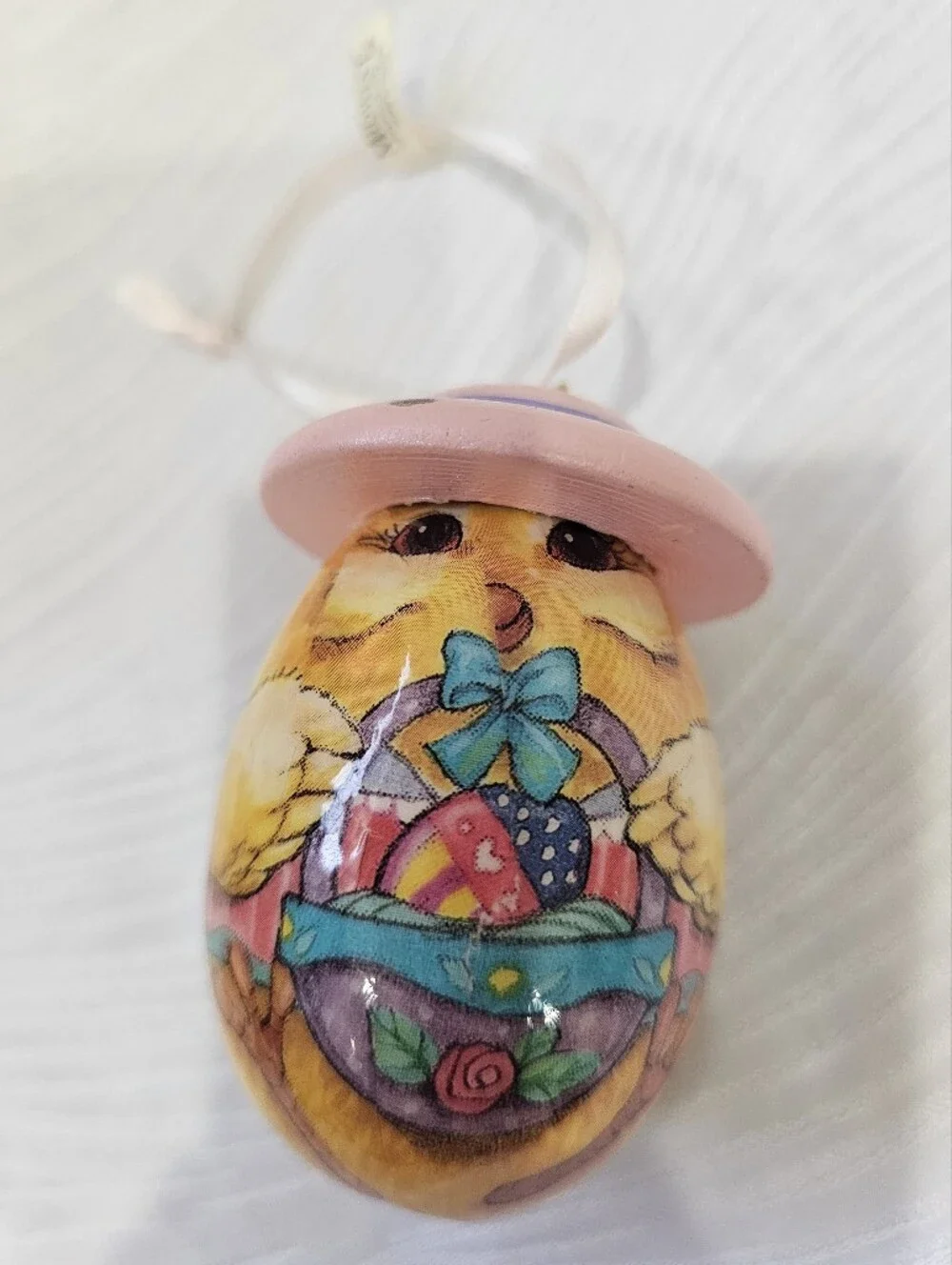 Vintage Paper Mache Chicky Easter Egg Ornament